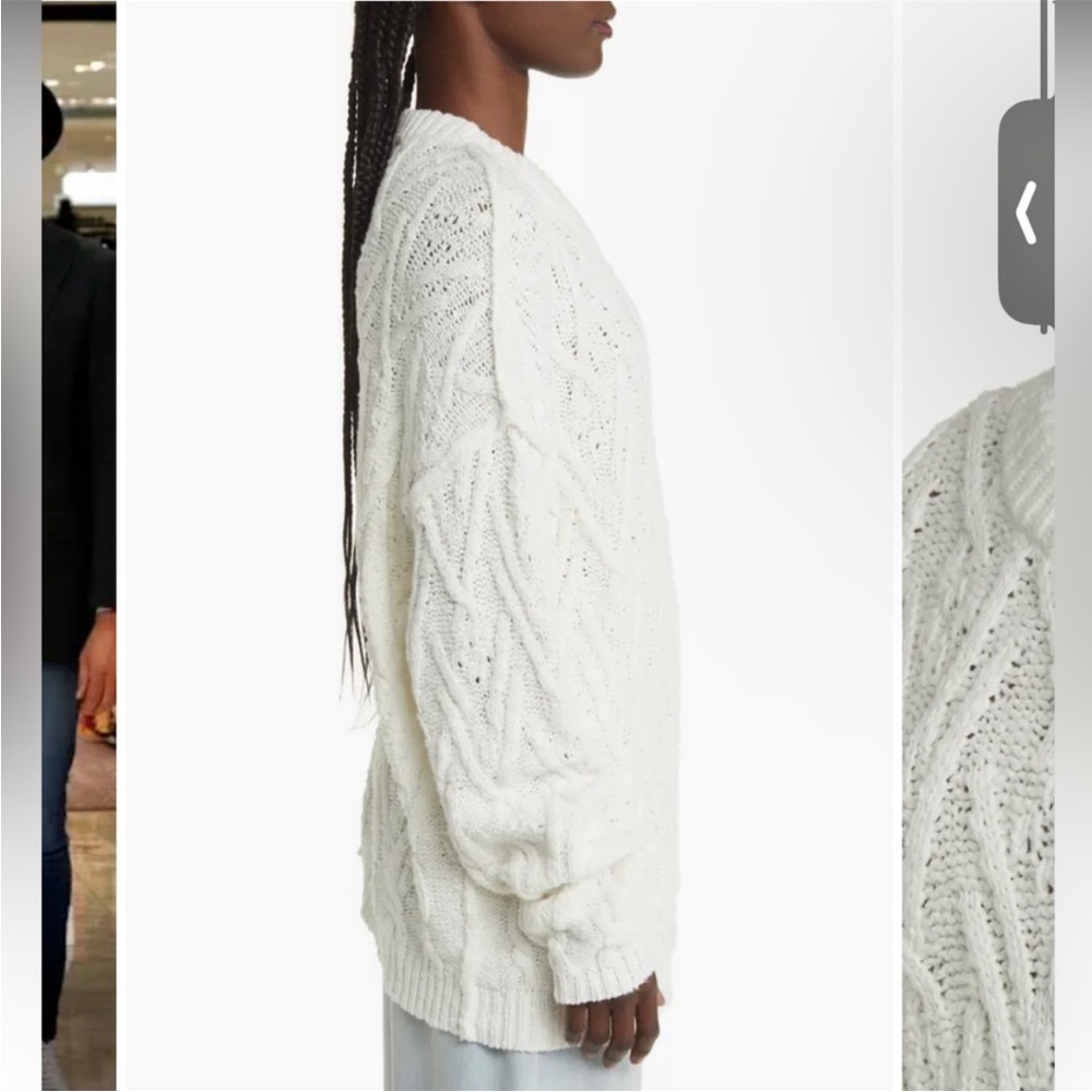 Cozy Cable Knit Sweater - White - Picture 4 of 8